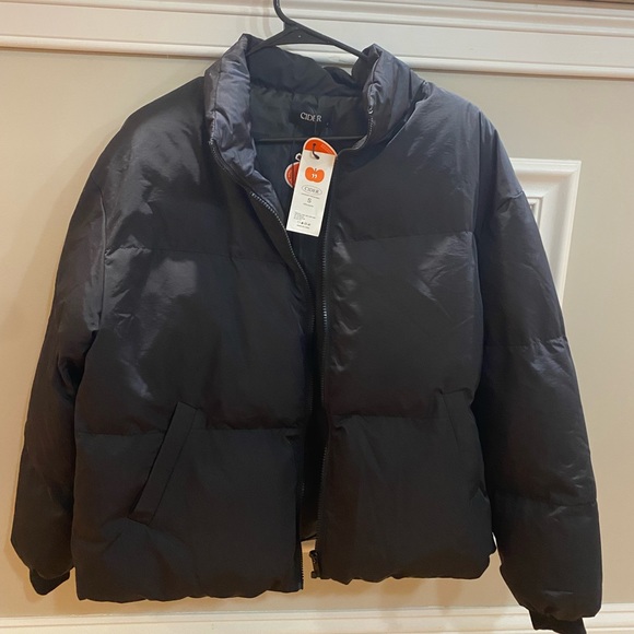Cider Jackets & Coats Solid Black Zip Up Puffer Jacket Poshmark